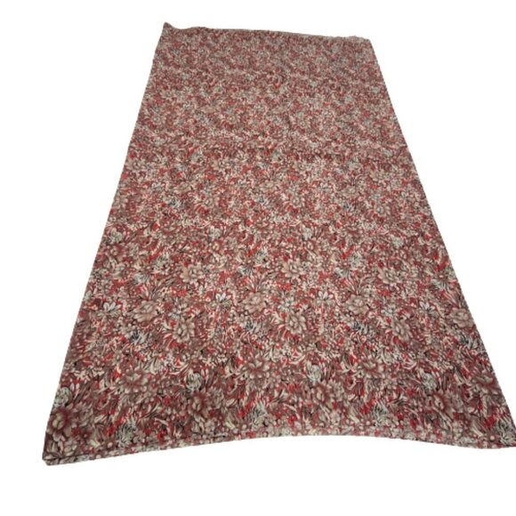 Brown and Red Floral Saree with Red Flowers - Unstitched- NEW ! - Picture 1 of 5